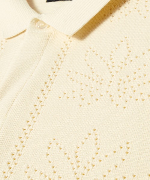 HUF(ハフ)の「PLANTLIFE PERFORATED KNIT(ポロシャツ・メンズ・ナチュラル/ブラウン・XL/L/M/S/XXL)」の3枚目の写真