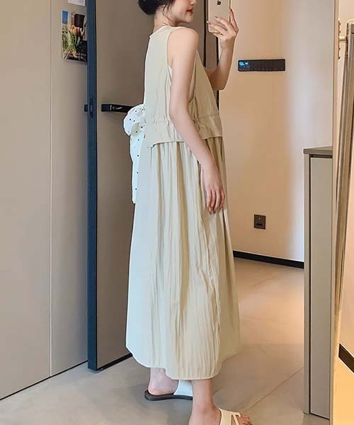 gossip!ロサンゼルス(ゴシップロサンゼルス)の「ラウンドネック ドロスト ワンピース(ワンピース・レディース・グレー/ブラック/ベージュ/ブラウン/グリーン・FREE)」の22枚目の写真
