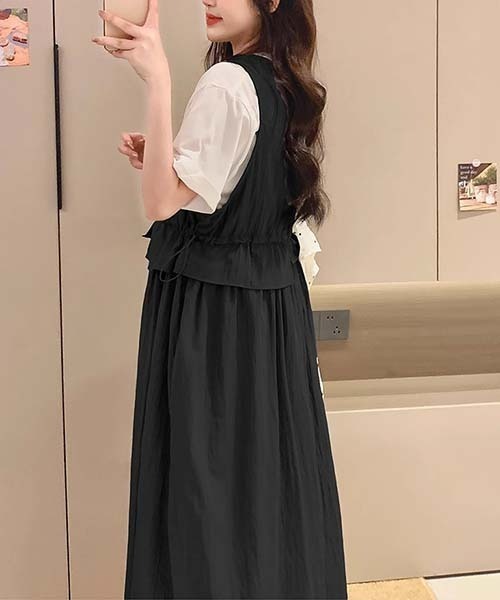 gossip!ロサンゼルス(ゴシップロサンゼルス)の「ラウンドネック ドロスト ワンピース(ワンピース・レディース・グレー/ブラック/ベージュ/ブラウン/グリーン・FREE)」の12枚目の写真