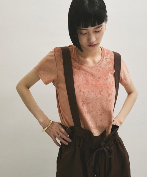新品タグ付き SALON adam et rope' クラッシュベロアロングT サロン アダム エ ロペ SALON adam et rope' クラッシュベロア