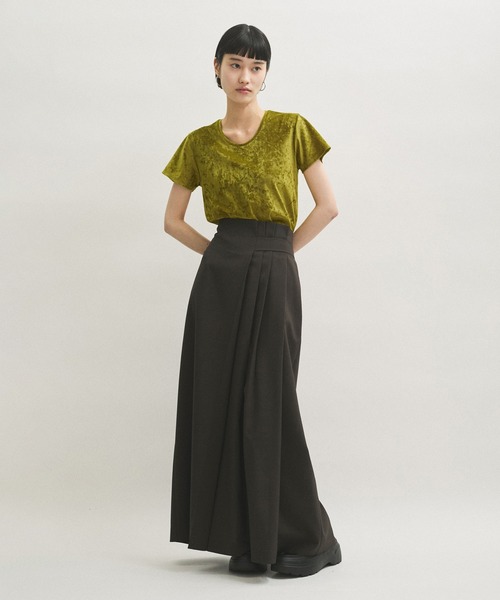 ADAM ET ROPE'（アダムエロペ）の「クラッシュベロアTシャツ（Tシャツ/カットソー・レディース・ピンク/オフホワイト/モスグリーン/ダークブラウン/ブルー系その他6・FREE）」の9枚目の写真