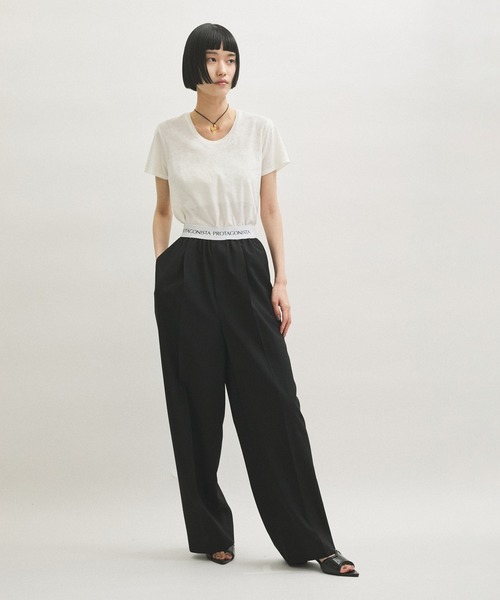 ADAM ET ROPE'（アダムエロペ）の「クラッシュベロアTシャツ（Tシャツ/カットソー・レディース・ピンク/オフホワイト/モスグリーン/ダークブラウン/ブルー系その他6・FREE）」の11枚目の写真