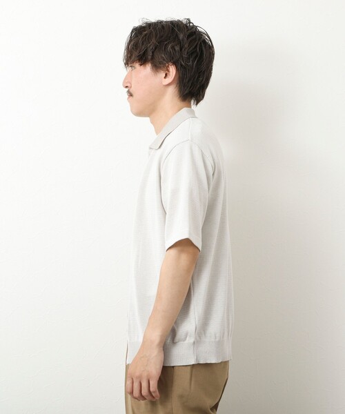 NOLLEY’S（ノーリーズ）の「【SIX FUNCTIONS】ウォッシャブル コースボーダーニットシャツ 25SS（シャツ/ブラウス・メンズ・ネイビー/ブラック系その他/ベージュ系その他・M/L/S）」の7枚目の写真