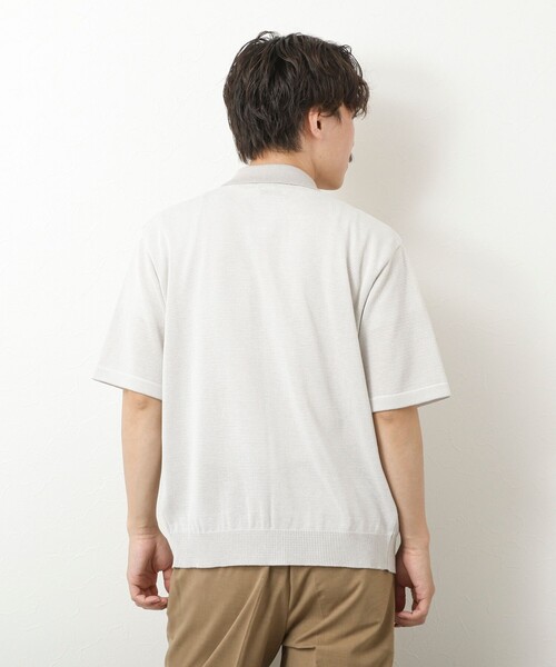 NOLLEY’S（ノーリーズ）の「【SIX FUNCTIONS】ウォッシャブル コースボーダーニットシャツ 25SS（シャツ/ブラウス・メンズ・ネイビー/ブラック系その他/ベージュ系その他・M/L/S）」の8枚目の写真