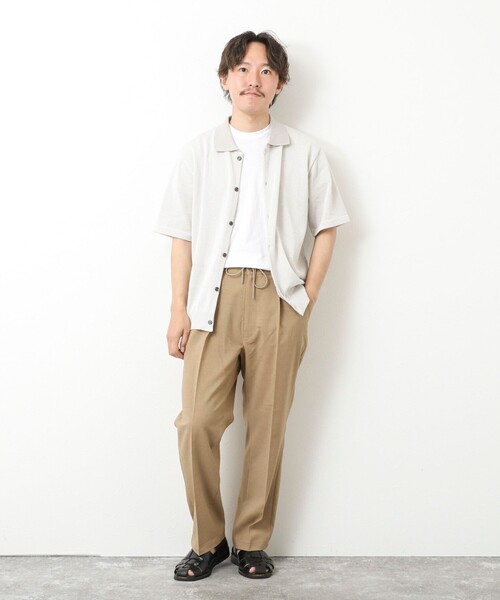 NOLLEY’S（ノーリーズ）の「【SIX FUNCTIONS】ウォッシャブル コースボーダーニットシャツ 25SS（シャツ/ブラウス・メンズ・ネイビー/ブラック系その他/ベージュ系その他・M/L/S）」の11枚目の写真