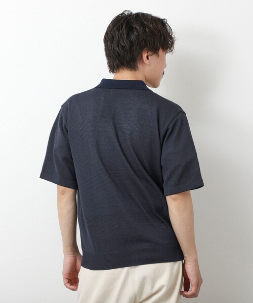 NOLLEY’S（ノーリーズ）の「【SIX FUNCTIONS】ウォッシャブル コースボーダーニットシャツ 25SS（シャツ/ブラウス・メンズ・ネイビー/ブラック系その他/ベージュ系その他・M/L/S）」の20枚目の写真