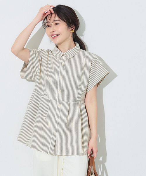coca(coca)(コカ)の「\再入荷/ 【田中里奈様着用】サッカータックブラウス セットアップ可能/速乾(シャツ/ブラウス・レディース・ネイビー/ホワイト/グレー/A/B・L/M/S)」の16枚目の写真