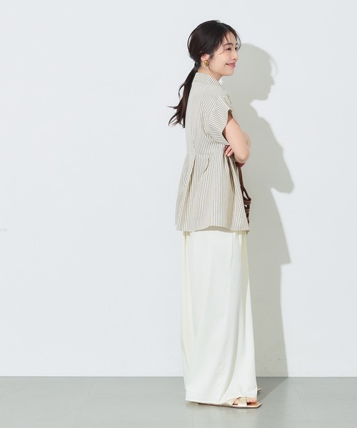coca(coca)(コカ)の「\再入荷/ 【田中里奈様着用】サッカータックブラウス セットアップ可能/速乾(シャツ/ブラウス・レディース・ネイビー/ホワイト/グレー/A/B・L/M/S)」の17枚目の写真