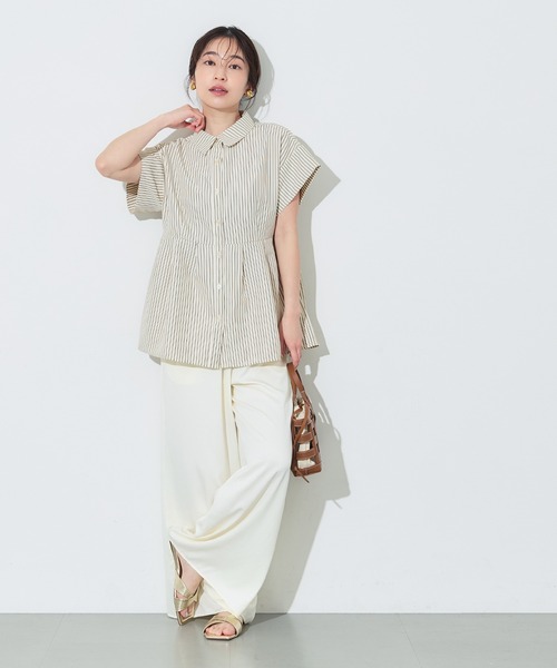 coca(coca)(コカ)の「\再入荷/ 【田中里奈様着用】サッカータックブラウス セットアップ可能/速乾(シャツ/ブラウス・レディース・ネイビー/ホワイト/グレー/A/B・L/M/S)」の18枚目の写真
