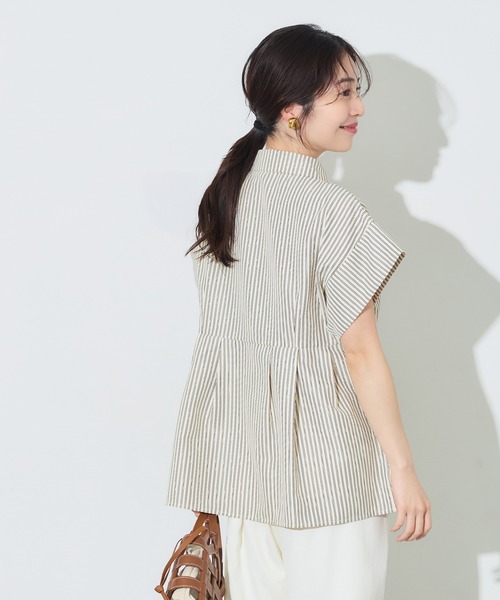 coca(coca)(コカ)の「\再入荷/ 【田中里奈様着用】サッカータックブラウス セットアップ可能/速乾(シャツ/ブラウス・レディース・ネイビー/ホワイト/グレー/A/B・L/M/S)」の19枚目の写真