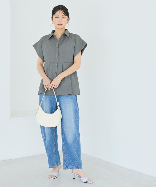 coca(coca)(コカ)の「\再入荷/ サッカータックブラウス セットアップ可能/速乾(シャツ/ブラウス・レディース・ネイビー/ホワイト/グレー/A/B・L/M/S)」の20枚目の写真