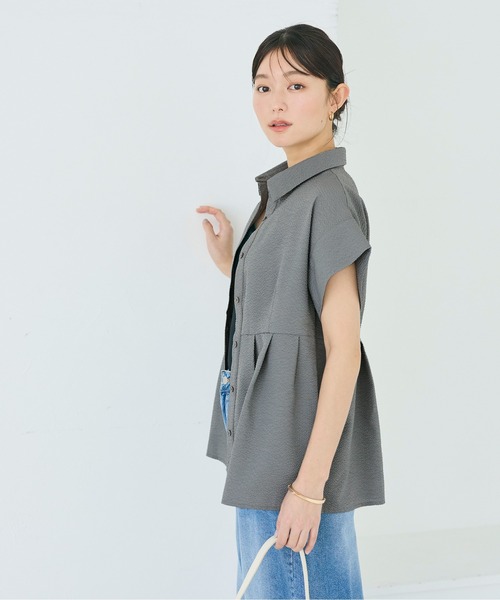 coca(coca)(コカ)の「\再入荷/ サッカータックブラウス セットアップ可能/速乾(シャツ/ブラウス・レディース・ネイビー/ホワイト/グレー/A/B・L/M/S)」の21枚目の写真