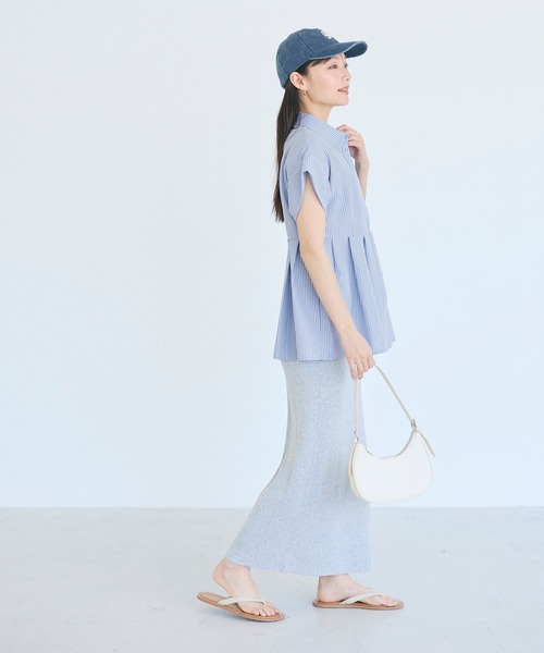 coca(coca)(コカ)の「\再入荷/ 【田中里奈様着用】サッカータックブラウス セットアップ可能/速乾(シャツ/ブラウス・レディース・ネイビー/ホワイト/グレー/A/B・L/M/S)」の15枚目の写真