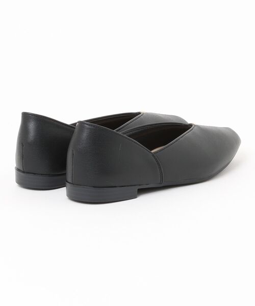 GLACIER lusso（グラシアルッソ）の「Ｖカットフラットシューズ（パンプス・レディース・ブラック/グレイッシュベージュ・23.5/23.0/22.5/24.5/24.0）」の3枚目の写真