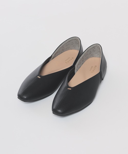 GLACIER lusso（グラシアルッソ）の「Ｖカットフラットシューズ（パンプス・レディース・ブラック/グレイッシュベージュ・23.5/23.0/22.5/24.5/24.0）」の8枚目の写真