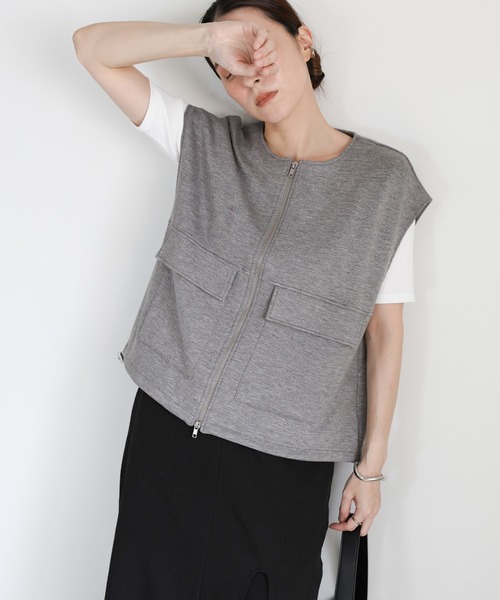 セール】ダンボールスウェットダブルジップベスト（ベスト）｜select