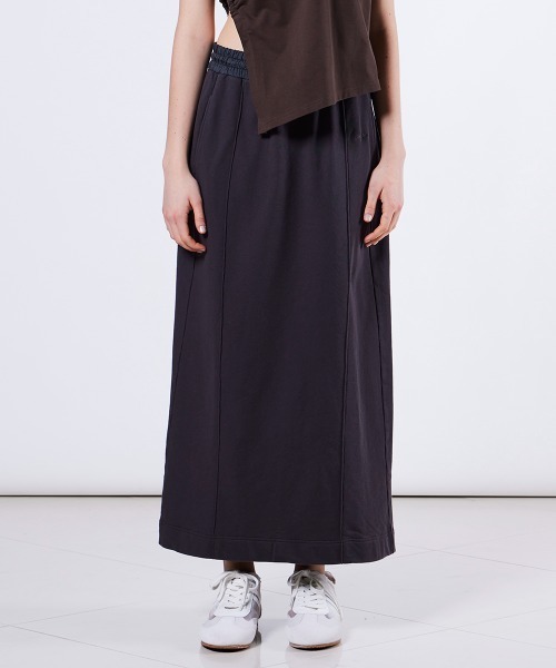 DOUBLE STANDARD CLOTHING(ダブルスタンダードクロージング)の「ヴィンテージレアル裏毛スウェットスカート(スカート・レディース・ブラック/チャコール・38/36)」の1枚目の写真