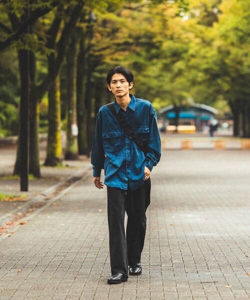 BEAMS(ビームス)の「ワイドフィット フェード ワークシャツ(シャツ/ブラウス・メンズ・ブラック系その他4/ブラウン/ブルー・S/M/L/XL)」の4枚目の写真