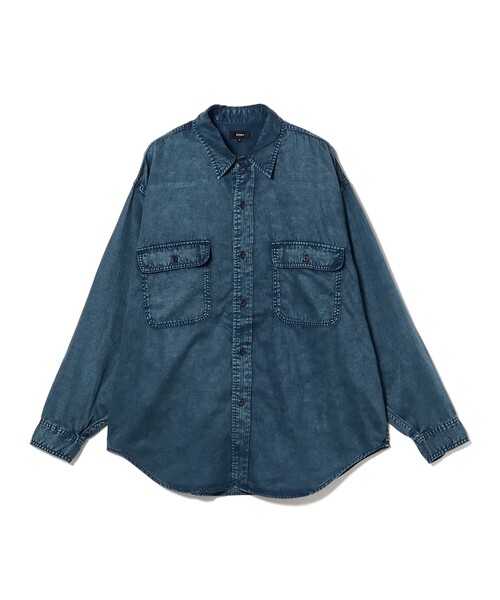 BEAMS(ビームス)の「ワイドフィット フェード ワークシャツ(シャツ/ブラウス・メンズ・ブラック系その他4/ブラウン/ブルー・S/M/L/XL)」の11枚目の写真