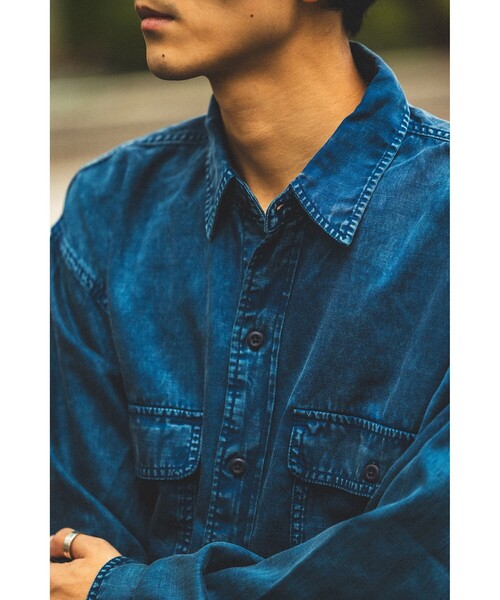 BEAMS(ビームス)の「ワイドフィット フェード ワークシャツ(シャツ/ブラウス・メンズ・ブラック系その他4/ブラウン/ブルー・S/M/L/XL)」の1枚目の写真