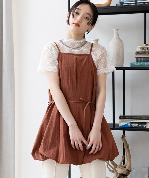 RAGEBLUE（レイジブルー）の「ミニバルーンキャミワンピース（ワンピース・レディース・ブラック/ホワイト/ブラウン・FREE）」の3枚目の写真