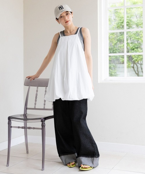 RAGEBLUE（レイジブルー）の「ミニバルーンキャミワンピース（ワンピース・レディース・ブラック/ホワイト/ブラウン・FREE）」の4枚目の写真