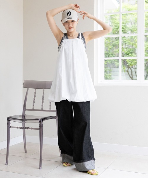 RAGEBLUE（レイジブルー）の「ミニバルーンキャミワンピース（ワンピース・レディース・ブラック/ホワイト/ブラウン・FREE）」の6枚目の写真