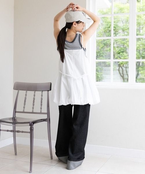 RAGEBLUE（レイジブルー）の「ミニバルーンキャミワンピース（ワンピース・レディース・ブラック/ホワイト/ブラウン・FREE）」の7枚目の写真