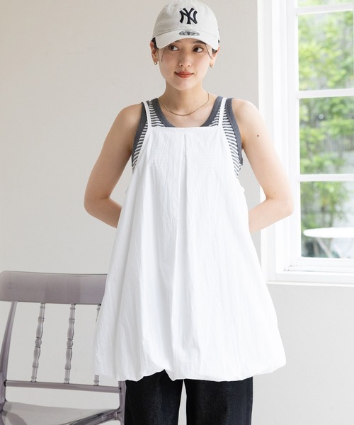 RAGEBLUE（レイジブルー）の「ミニバルーンキャミワンピース（ワンピース・レディース・ブラック/ホワイト/ブラウン・FREE）」の8枚目の写真