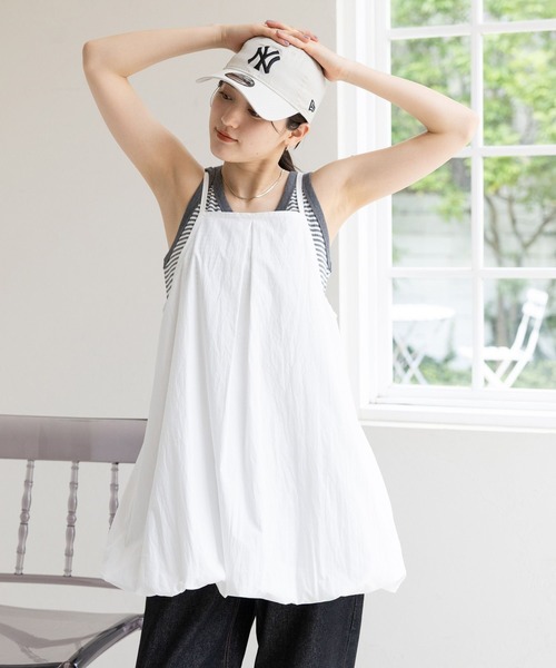 RAGEBLUE（レイジブルー）の「ミニバルーンキャミワンピース（ワンピース・レディース・ブラック/ホワイト/ブラウン・FREE）」の9枚目の写真