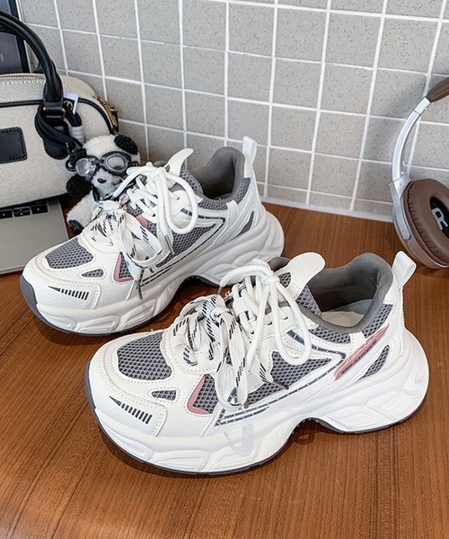 shoes365(シューズスリーシックスファイヴ)の「【SHOES 365】厚底ダッドスニーカー(スニーカー・レディース・ホワイト/グレー・22.5cm/23.0cm/23.5cm/24.0cm/24.5cm/25.0cm)」の20枚目の写真