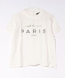 【COCOSIN】クルーネック プリント 半袖Tシャツ バックジップ