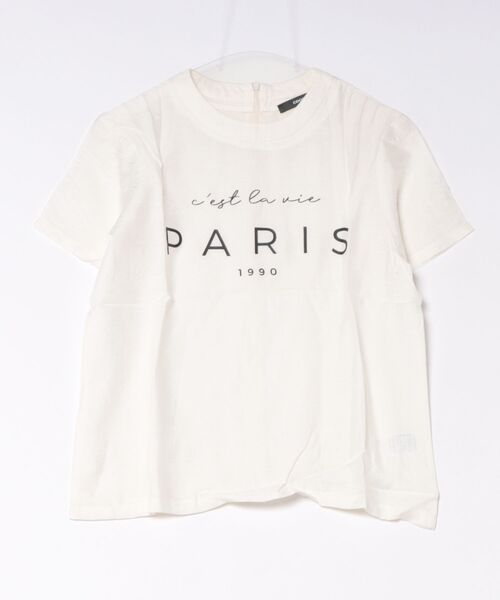 Rivel(リヴェル)の「【COCOSIN】クルーネック プリント 半袖Tシャツ バックジップ(Tシャツ/カットソー・レディース・ブラック/ホワイト・L/S/M)」の2枚目の写真