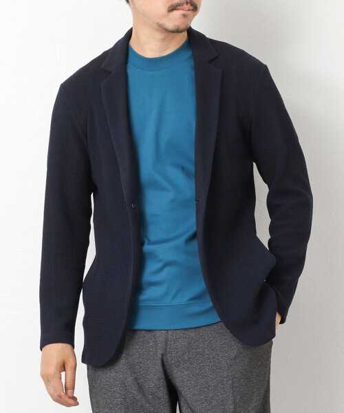 Stutostein Nolley's（シュテットシュタインノーリーズ）の「《ビジカジ対応》Relax Jogger Jersey ウォッシャブルテーラーCD（カーディガン/ボレロ・メンズ・グレー/ネイビー/ブラック/ベージュ・XL/L/M/S）」の2枚目の写真