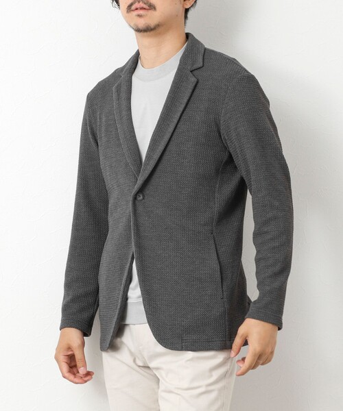 Stutostein Nolley's（シュテットシュタインノーリーズ）の「《ビジカジ対応》Relax Jogger Jersey ウォッシャブルテーラーCD（カーディガン/ボレロ・メンズ・グレー/ネイビー/ブラック/ベージュ・XL/L/M/S）」の4枚目の写真