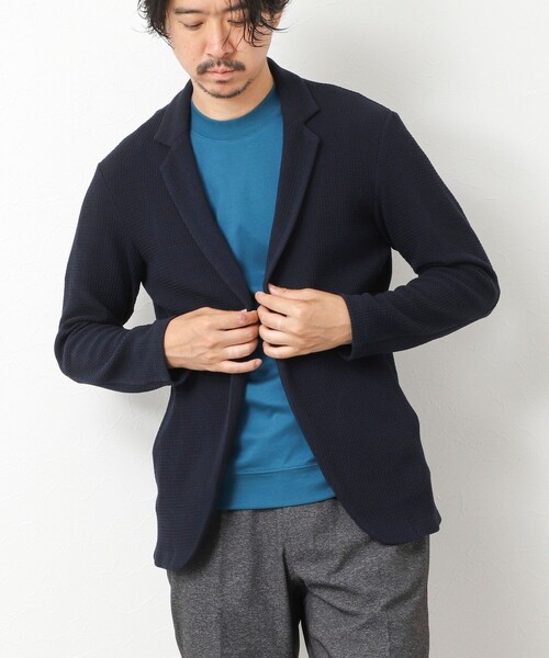 Stutostein Nolley's（シュテットシュタインノーリーズ）の「《ビジカジ対応》Relax Jogger Jersey ウォッシャブルテーラーCD（カーディガン/ボレロ・メンズ・グレー/ネイビー/ブラック/ベージュ・XL/L/M/S）」の6枚目の写真