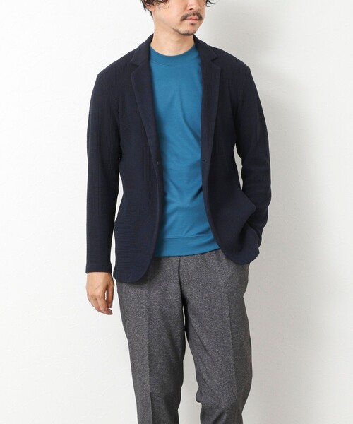 Stutostein Nolley's（シュテットシュタインノーリーズ）の「《ビジカジ対応》Relax Jogger Jersey ウォッシャブルテーラーCD（カーディガン/ボレロ・メンズ・グレー/ネイビー/ブラック/ベージュ・XL/L/M/S）」の7枚目の写真