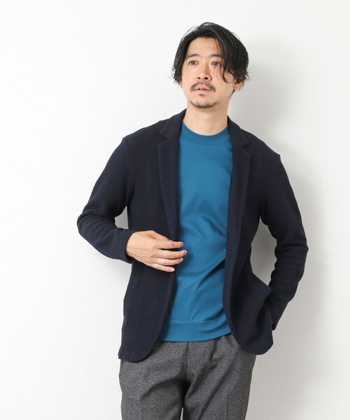 Stutostein Nolley's（シュテットシュタインノーリーズ）の「《ビジカジ対応》Relax Jogger Jersey ウォッシャブルテーラーCD（カーディガン/ボレロ・メンズ・グレー/ネイビー/ブラック/ベージュ・XL/L/M/S）」の9枚目の写真