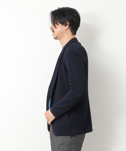 Stutostein Nolley's（シュテットシュタインノーリーズ）の「《ビジカジ対応》Relax Jogger Jersey ウォッシャブルテーラーCD（カーディガン/ボレロ・メンズ・グレー/ネイビー/ブラック/ベージュ・XL/L/M/S）」の10枚目の写真