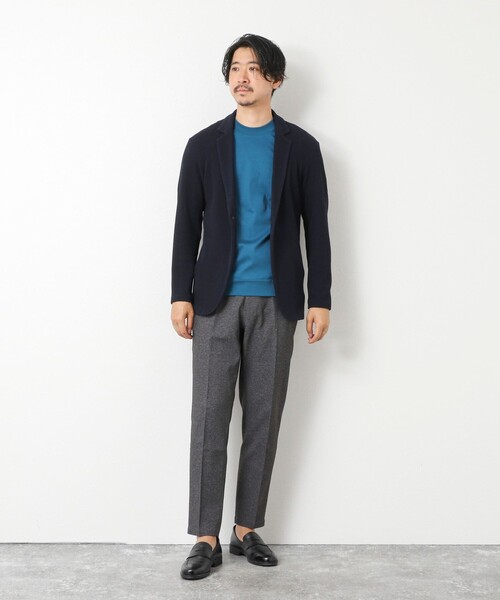 Stutostein Nolley's（シュテットシュタインノーリーズ）の「《ビジカジ対応》Relax Jogger Jersey ウォッシャブルテーラーCD（カーディガン/ボレロ・メンズ・グレー/ネイビー/ブラック/ベージュ・XL/L/M/S）」の13枚目の写真