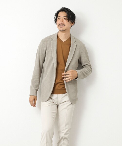 Stutostein Nolley's（シュテットシュタインノーリーズ）の「《ビジカジ対応》Relax Jogger Jersey ウォッシャブルテーラーCD（カーディガン/ボレロ・メンズ・グレー/ネイビー/ブラック/ベージュ・XL/L/M/S）」の19枚目の写真