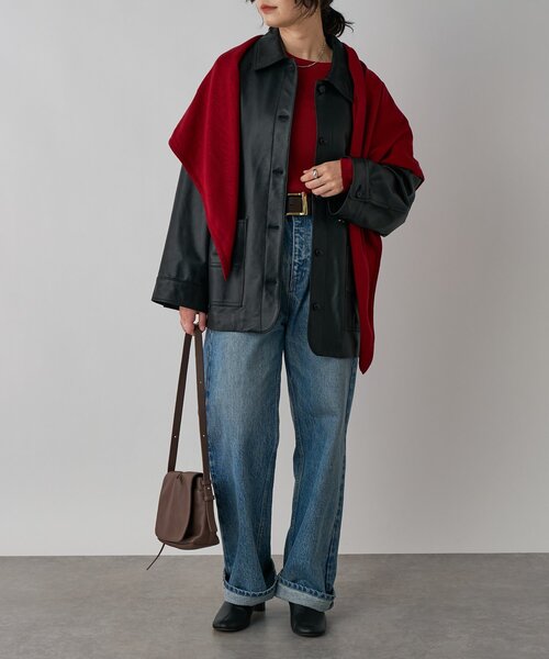 RIVE DROITE（リヴドロワ）の「【MONN.:.(モン)】RIB KNIT（ニット/セーター・レディース・ブラック/レッド・FREE）」の8枚目の写真