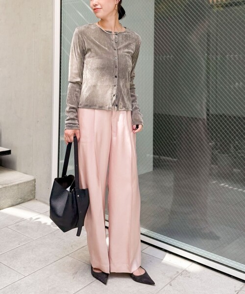 NOLLEY’S（ノーリーズ）の「フロッキーチュールカーディガン（カーディガン/ボレロ・レディース・グレー/ブラック/ブラウン・38）」の5枚目の写真