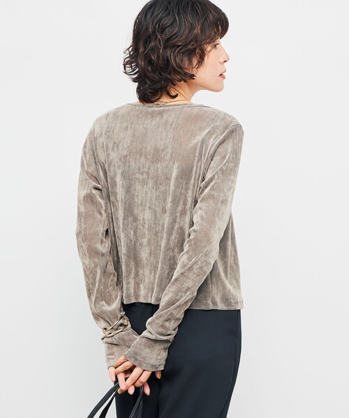 NOLLEY’S（ノーリーズ）の「フロッキーチュールカーディガン（カーディガン/ボレロ・レディース・グレー/ブラック/ブラウン・38）」の11枚目の写真