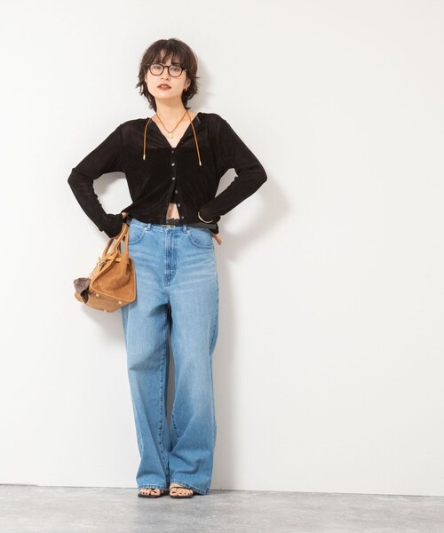 NOLLEY’S（ノーリーズ）の「フロッキーチュールカーディガン（カーディガン/ボレロ・レディース・グレー/ブラック/ブラウン・38）」の13枚目の写真