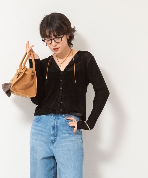 NOLLEY’S（ノーリーズ）の「フロッキーチュールカーディガン（カーディガン/ボレロ・レディース・グレー/ブラック/ブラウン・38）」の19枚目の写真