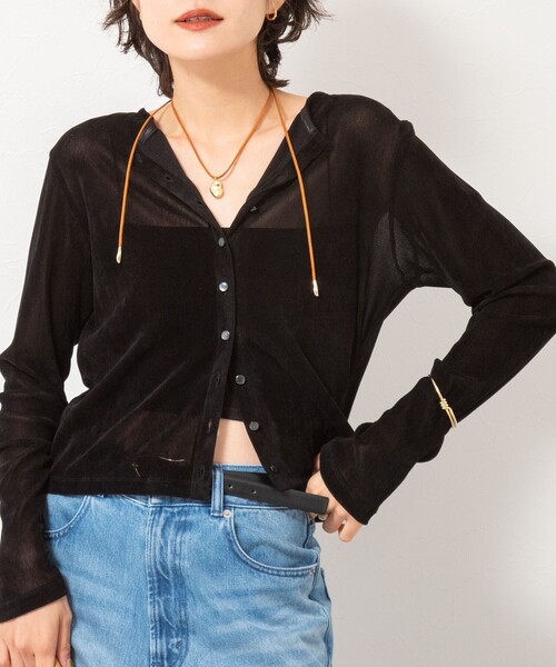 NOLLEY’S（ノーリーズ）の「フロッキーチュールカーディガン（カーディガン/ボレロ・レディース・グレー/ブラック/ブラウン・38）」の20枚目の写真