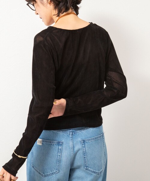 NOLLEY’S（ノーリーズ）の「フロッキーチュールカーディガン（カーディガン/ボレロ・レディース・グレー/ブラック/ブラウン・38）」の22枚目の写真