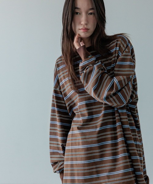 LFM(U)】CREW NECK ボーダーT／LS 581154（Tシャツ