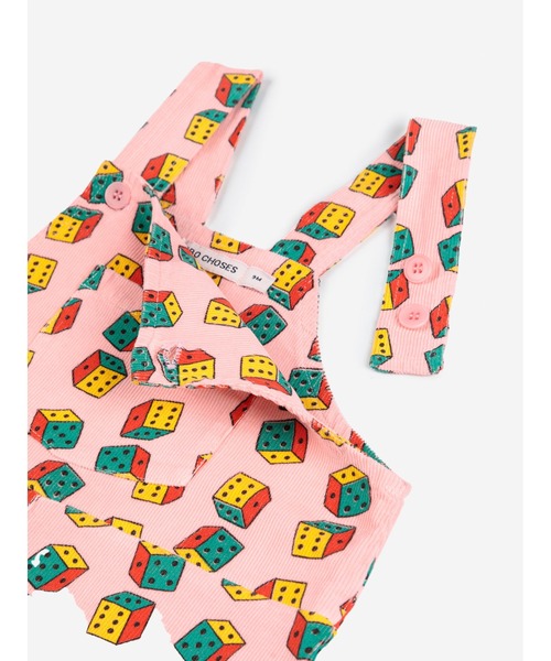 BOBO CHOSES(ボボショーズ)の「Dices all over micro corduroy dungaree(サロペット/オーバーオール・キッズ・ピンク・18MONTH/12MONTH/24MONTH/9MONTH/6MONTH)」の3枚目の写真